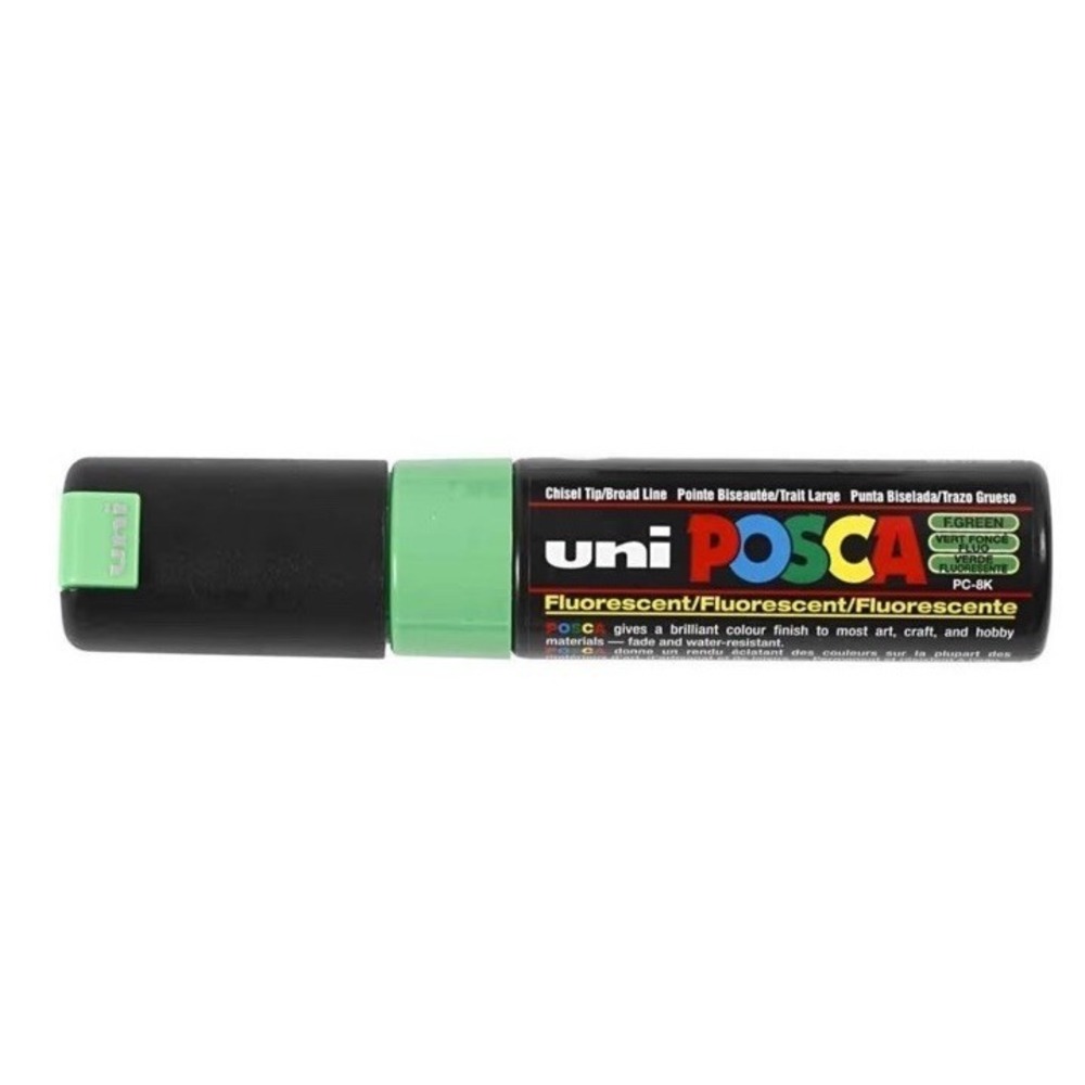6 Pack of fluorescent 8.0mm UNI POSCA Paint Marker PC-8k Chisel